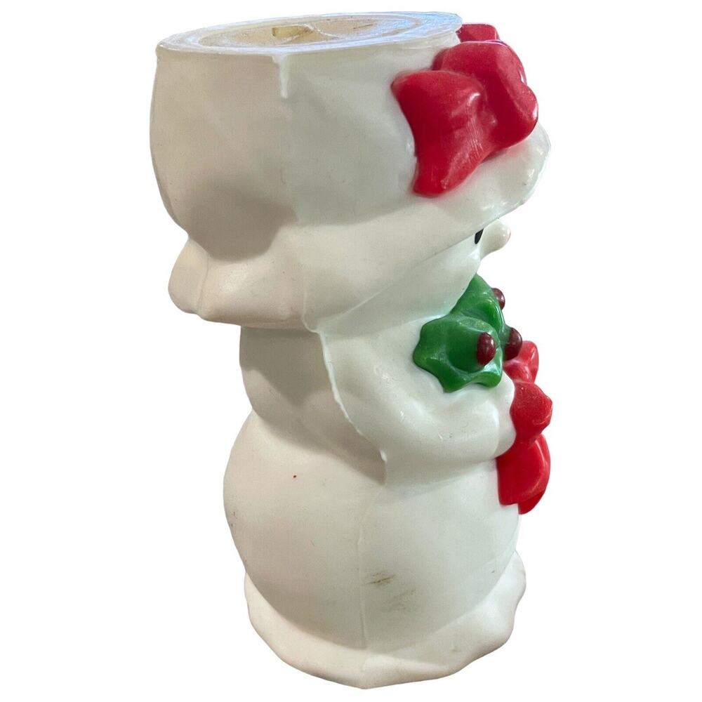 Avon SNOWMAN Christmas Bayberry Fragrance Candle Mrs. Snowlight 5 1/4" Vintage - Picture 5 of 9